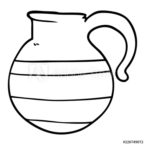 500x500 Line Drawing Cartoon Of A Jug