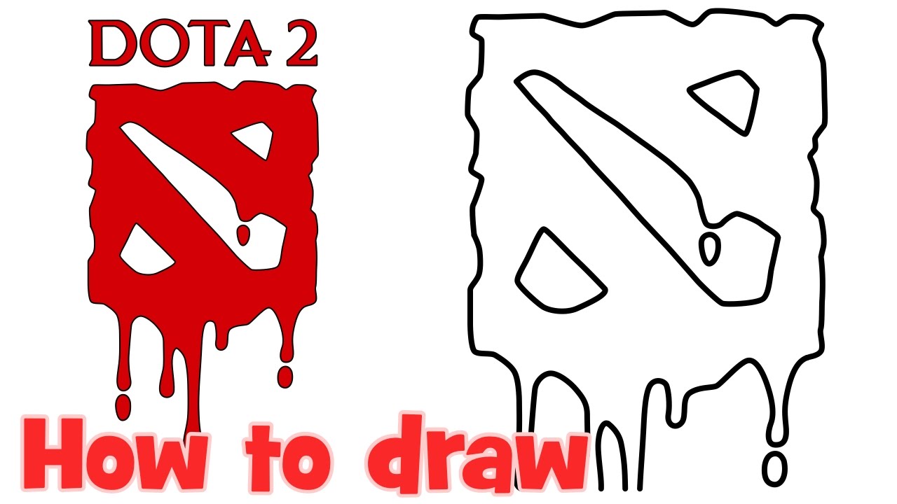 1280x720 how to draw dota logo step