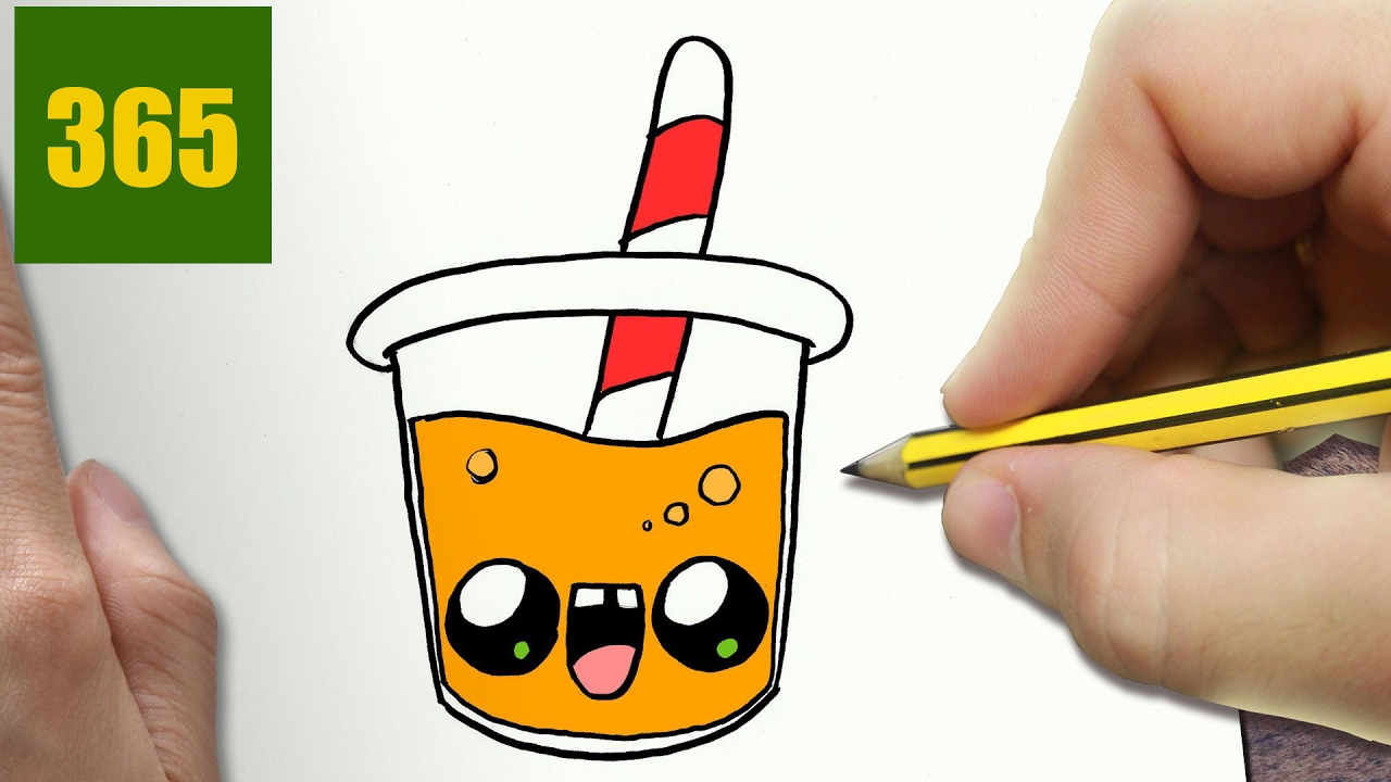 1280x720 How To Draw A Juice Cute, Easy Step