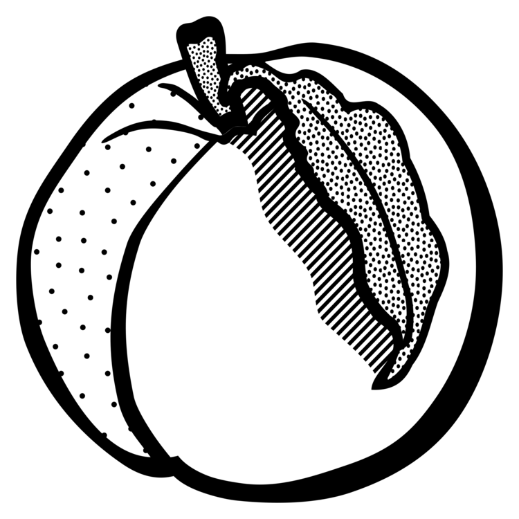 750x750 Juice Peach Drawing Line Art Black And White Cc0