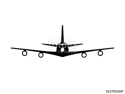 500x375 Jumbo Jet Simple Black On White Background Drawing Illustration