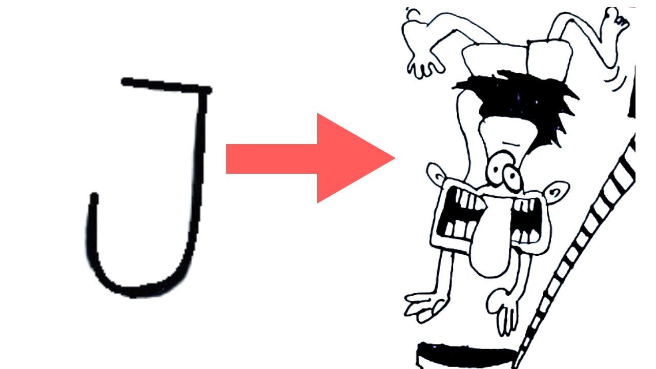 1280x720 Cartoons J For Jump Boy Diver Drawing For Kids Imttoo