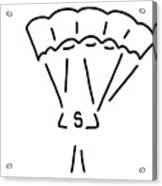 162x186 Parachute Jumper Paraglider Drawing