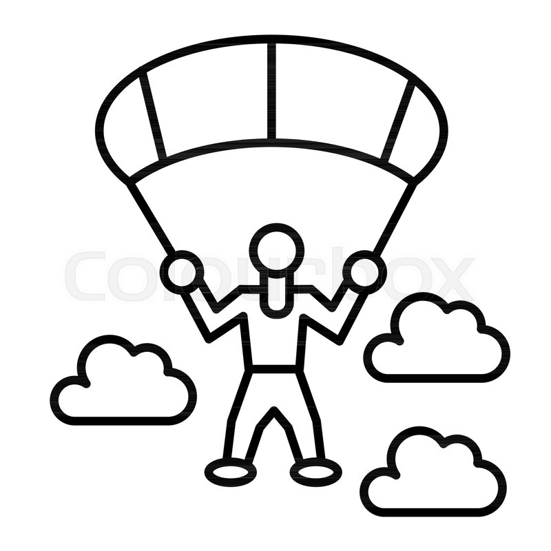 800x800 Parachute Jumper Thin Line Icon Stock Vector Colourbox