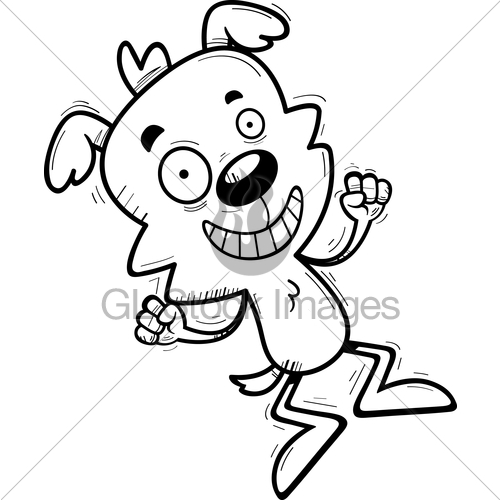 500x500 Cartoon Male Dog Jumping Gl Stock Images