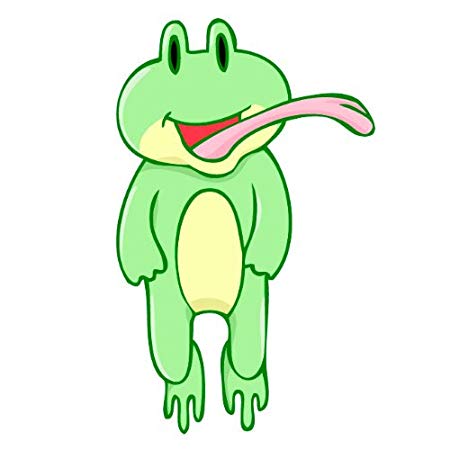 450x450 Kowalla Jumping Frog With Tongue Sticking Out Vinyl Wall Decals