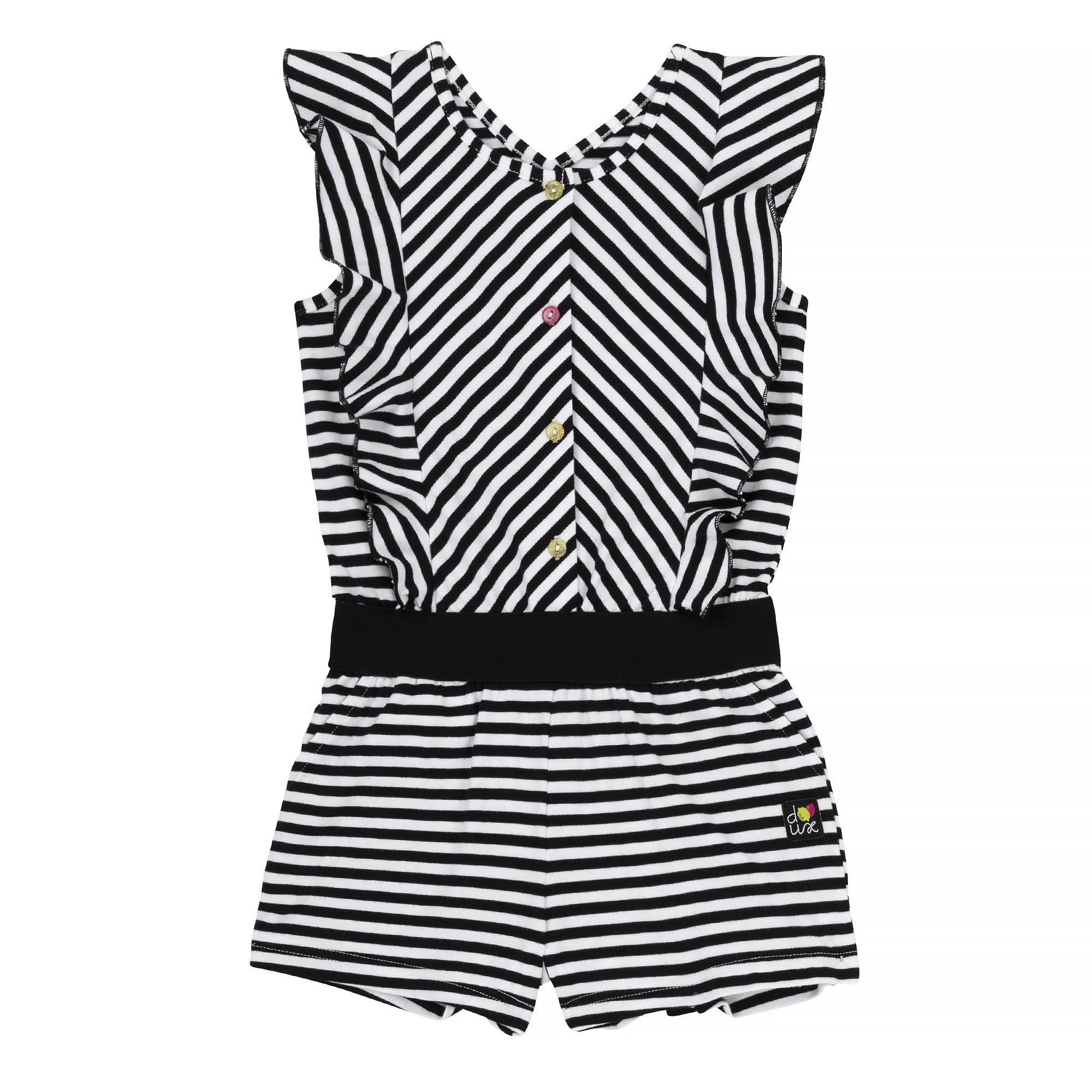 2000x2000 Black White Striped Jumpsuit, Girl