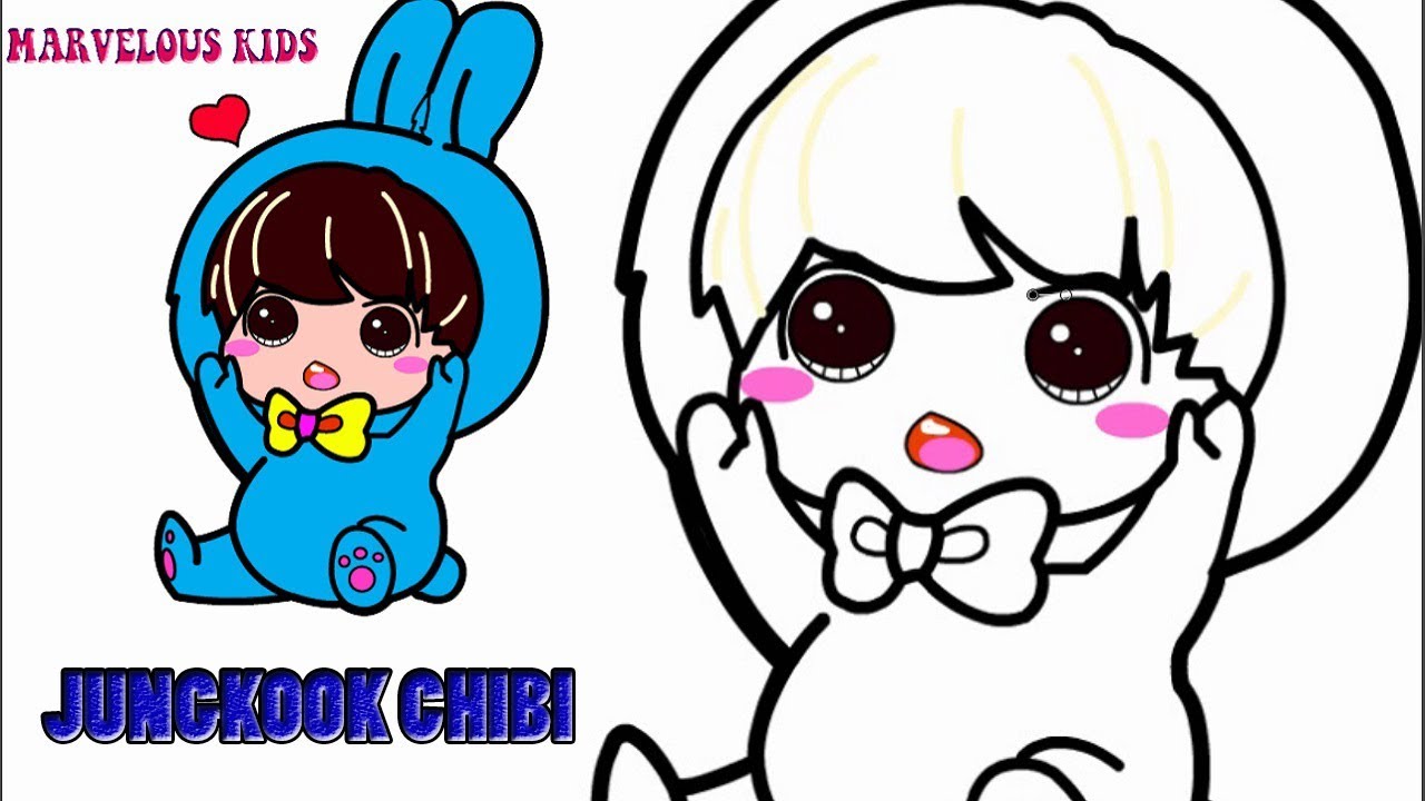 1280x720 Drawing Jungkook Chibi Marvelous For Kids