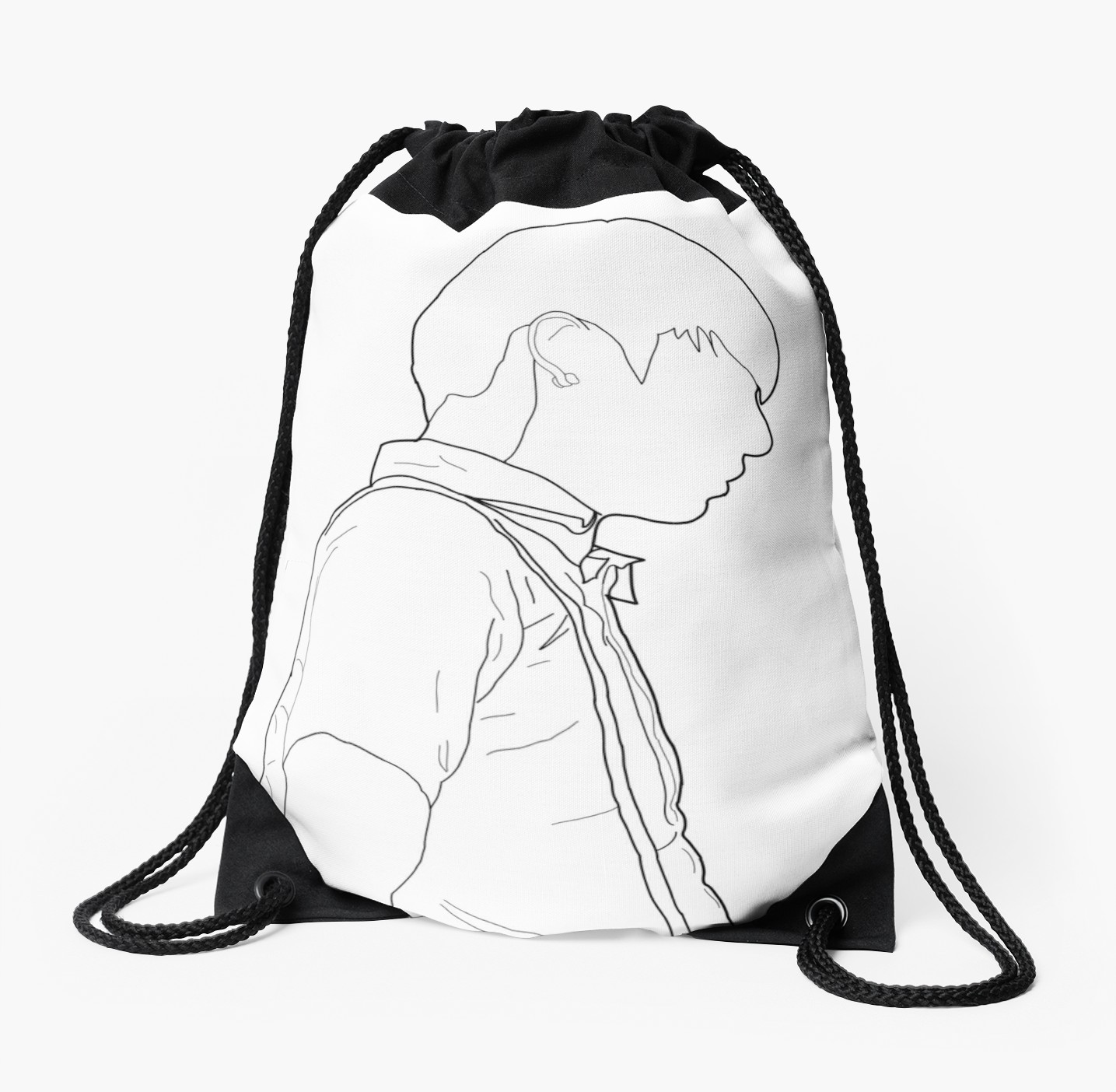 1435x1404 Bts Jungkook Jeongguk Line Art Drawstring Bag