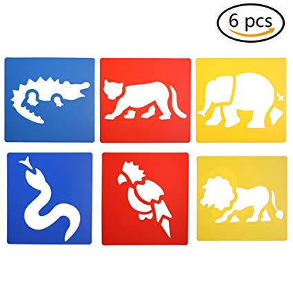 425x425 Pcs Jungle Animals Drawing Stencils Plastic Painting