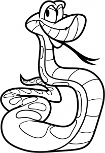 207x302 How To Draw Kaa From Jungle Book