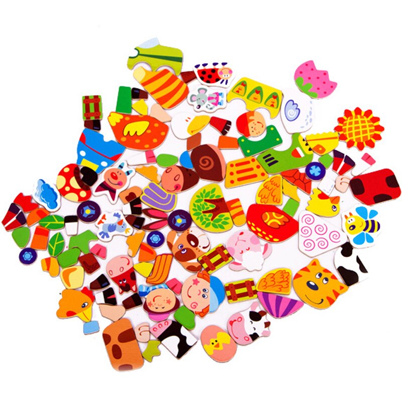 800x800 Multifunctional Wooden Toys Magnetic Puzzle Farm Jungle Animal