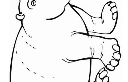 420x270 The Hippopotamus Coloring Pages For Kids Or Baby Jungle Animals