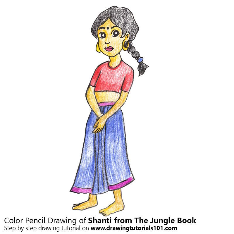 800x800 Shanti From The Jungle Book With Color Pencils Drawing Tutorials