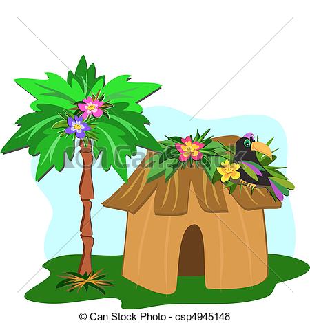 450x470 Jungle House Clipart