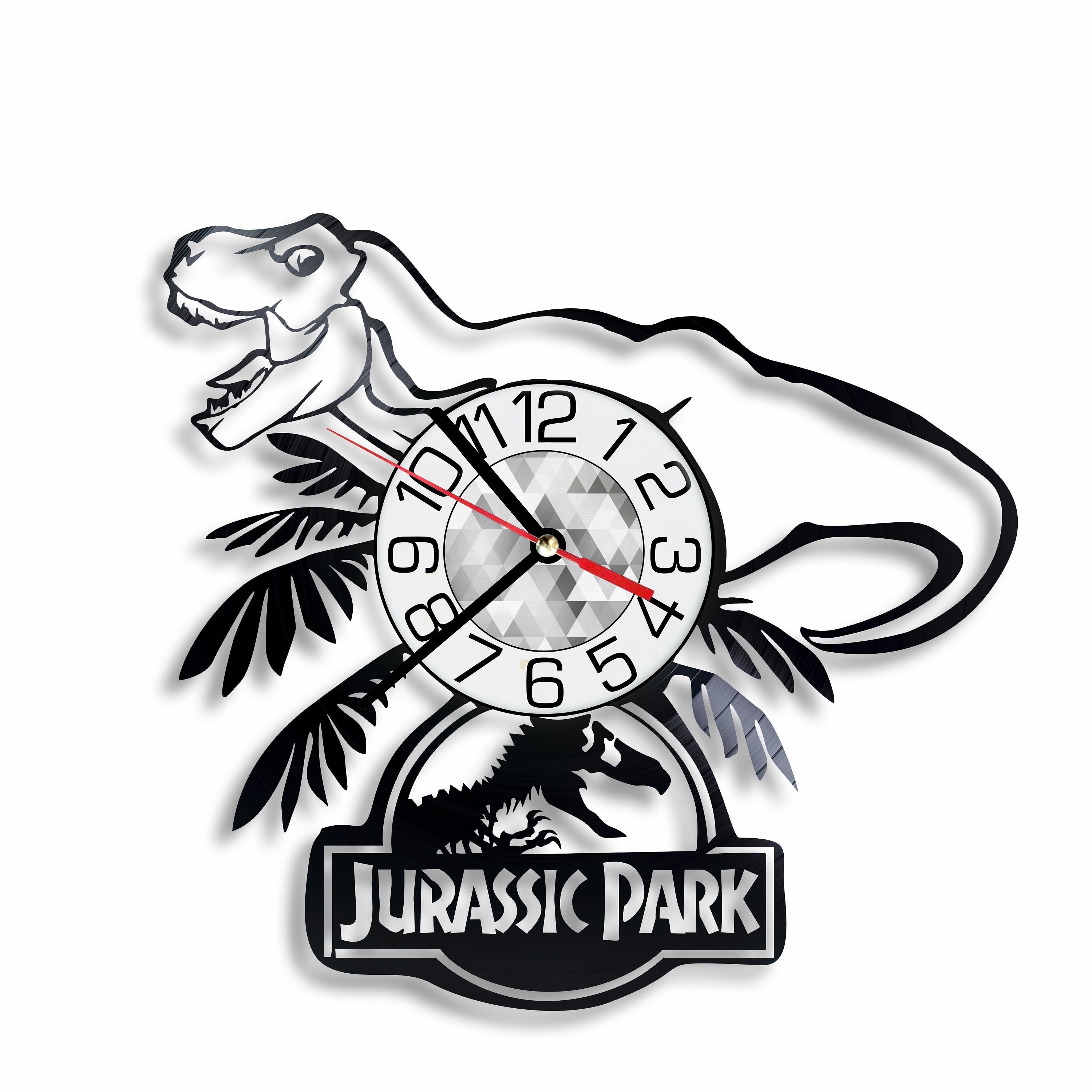 3000x3000 Jurassic Park Dinosaur Vinyl Wall Clock Handmade Wall Art Room Etsy