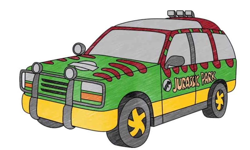 800x480 How To Draw A Jurassic Park Explorer Vehicle