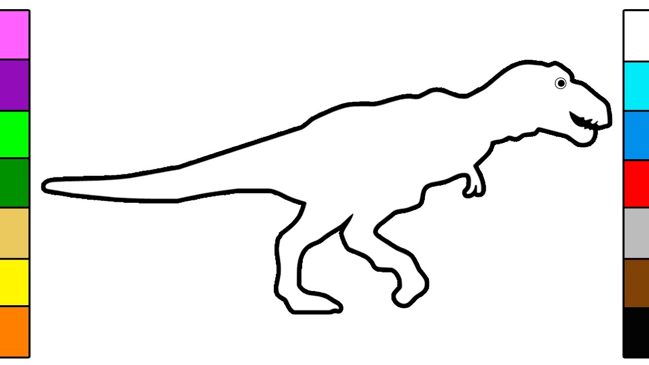 1280x720 Tyrannosaurus Rex Drawing And Coloring Dinosaur In Jurassic World