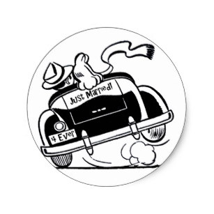 307x307 Just Married Car Stickers Labels Zazzle Uk