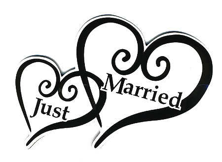 450x329 Just Married Heart Car Magnets