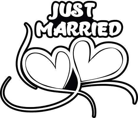 466x398 All Times Just Married Automotive Car Decal For Cars
