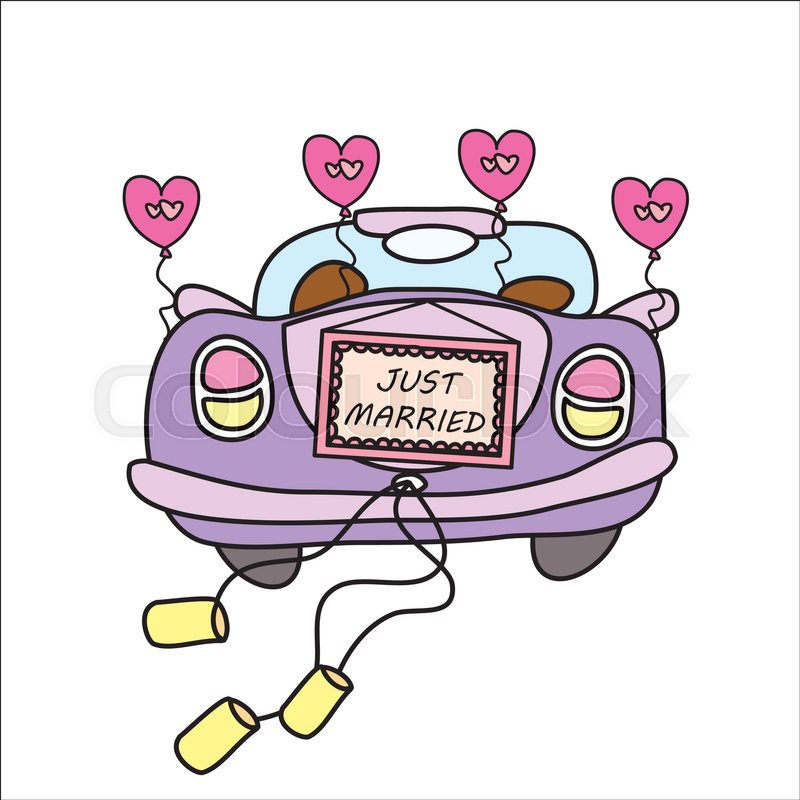 Just Married Car Drawing | Free download on ClipArtMag