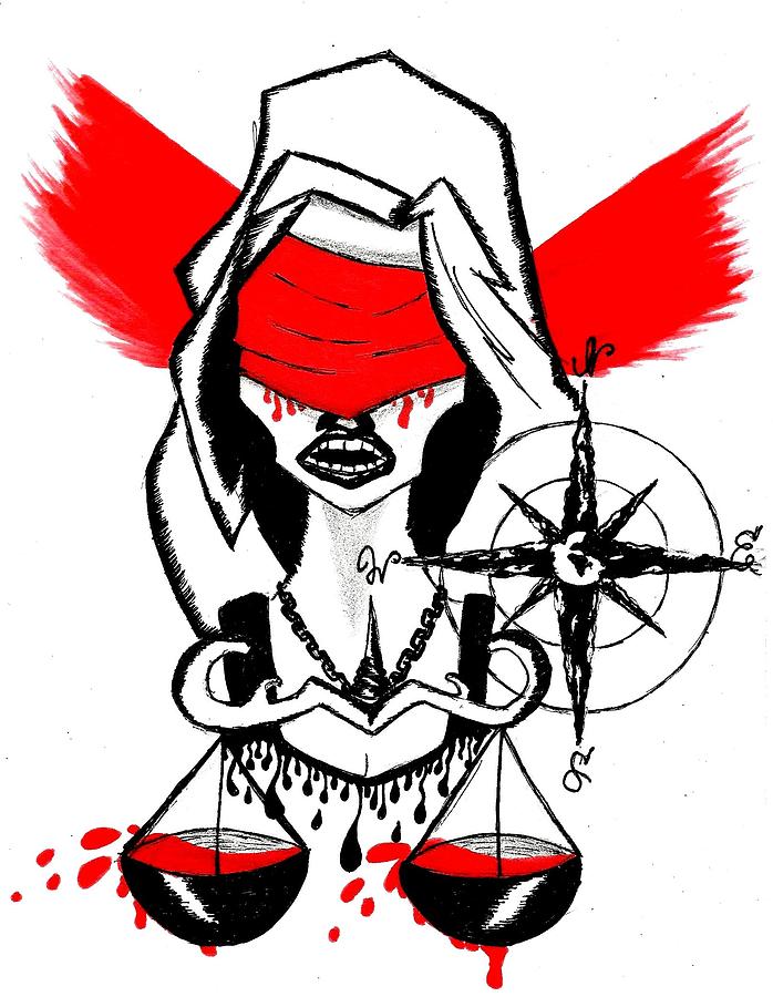 698x900 Lady Justice Drawing