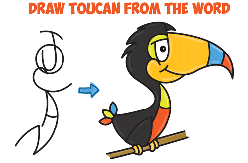 500x329 How To Draw Cartoon Toucans From The Word