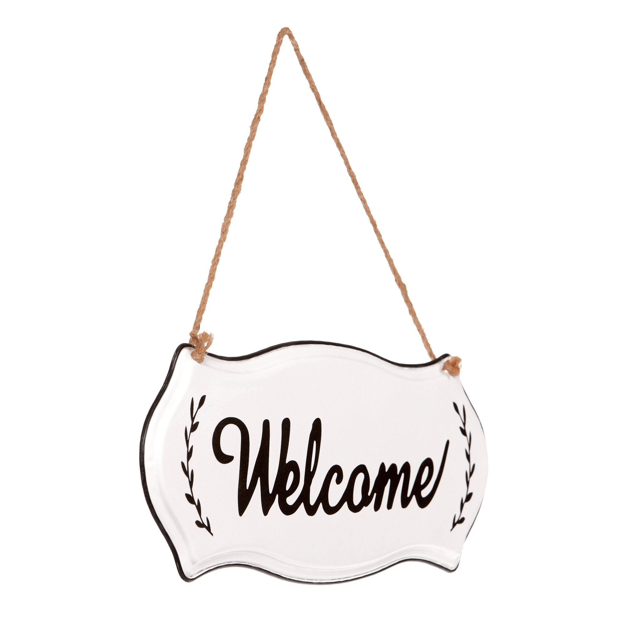 2000x2000 Shop Farmhouse Hand Painted Welcome Tin Enamel Wall Sign With Jute