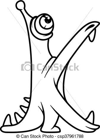 338x470 Monster Alphabet Coloring Pages Letter K