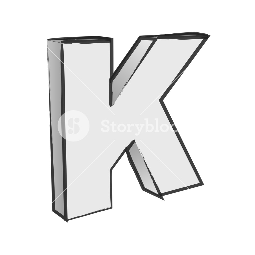 1000x1000 Retro Alphabet K Text Vector Royalty Free Stock Image