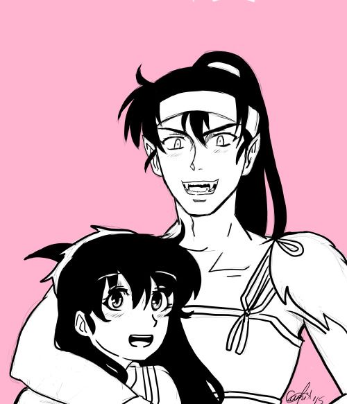 500x583 koga and kagome masita's drawings inuyasha steel wind
