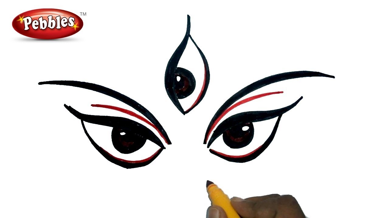 1280x720 durga puja drawing for kids how to draw durga maa navratri