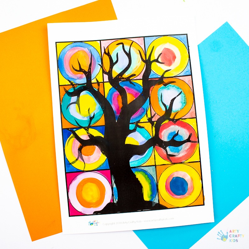 800x800 Spooky Tree Kandinsky Inspired Circle Art Arty Crafty Kids