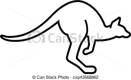 450x274 Kangaroo Outline Kangaroo Drawing Steps