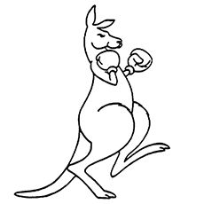 230x230 Kangaroo With Boxing Gloves Coloring Pages Animal Kangaroo