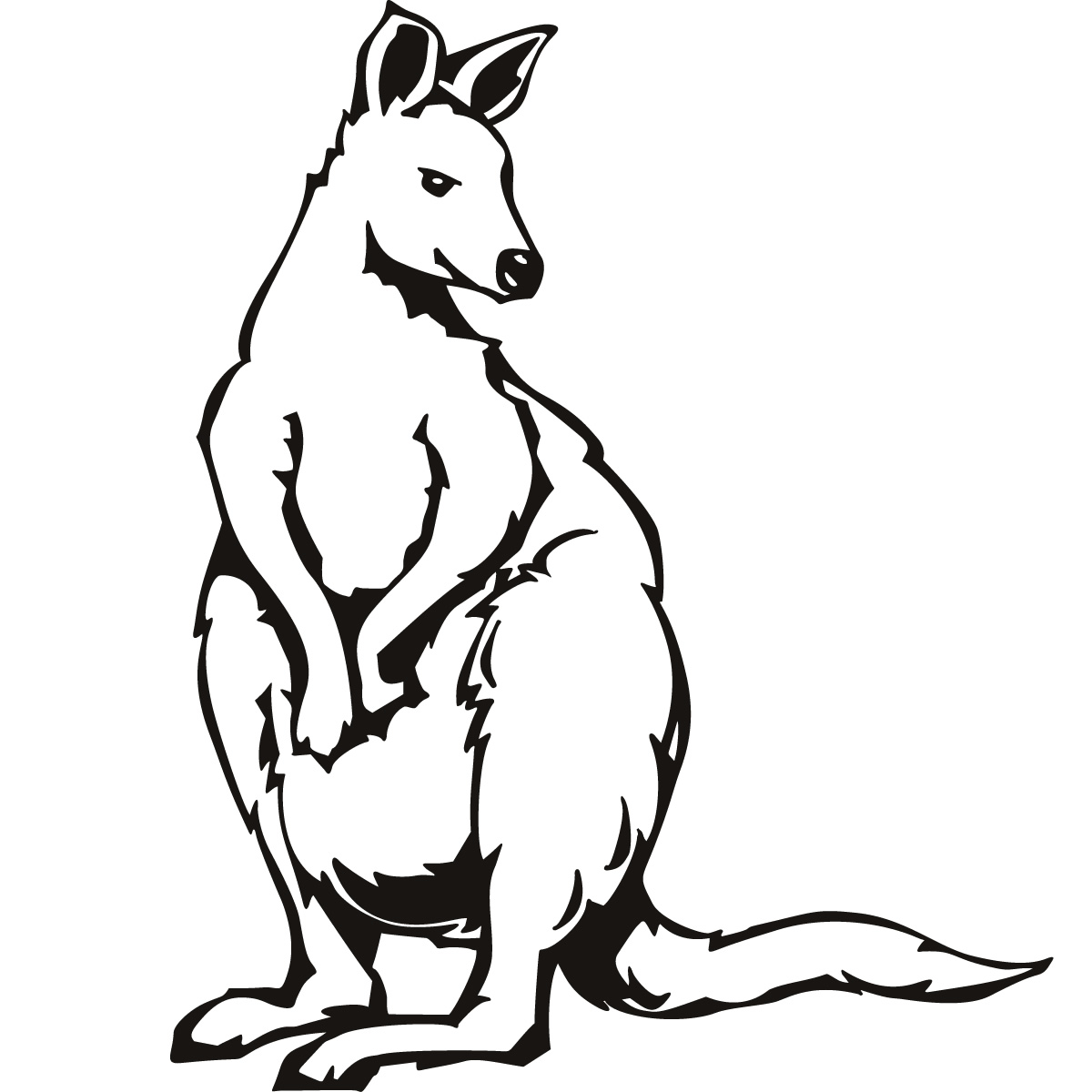 1200x1200 Kangaroo Drawing Outline