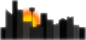 300x139 City Skyline Silhouette Clip Art