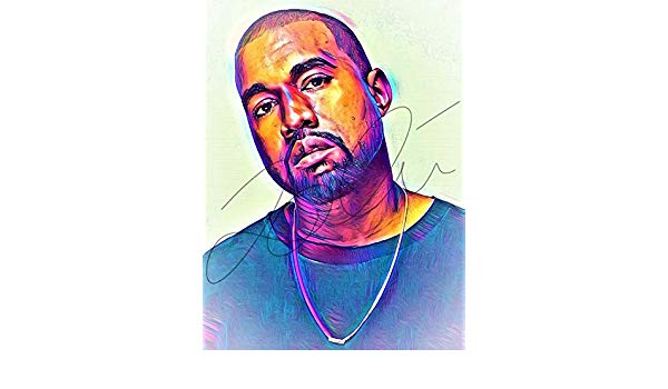 600x350 Kanye West Abstract Drawing Print Poster Hand Drawn Pop Art