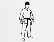 190x147 Karate, Sport, Drawing, Black, White Apron Spreadshirt
