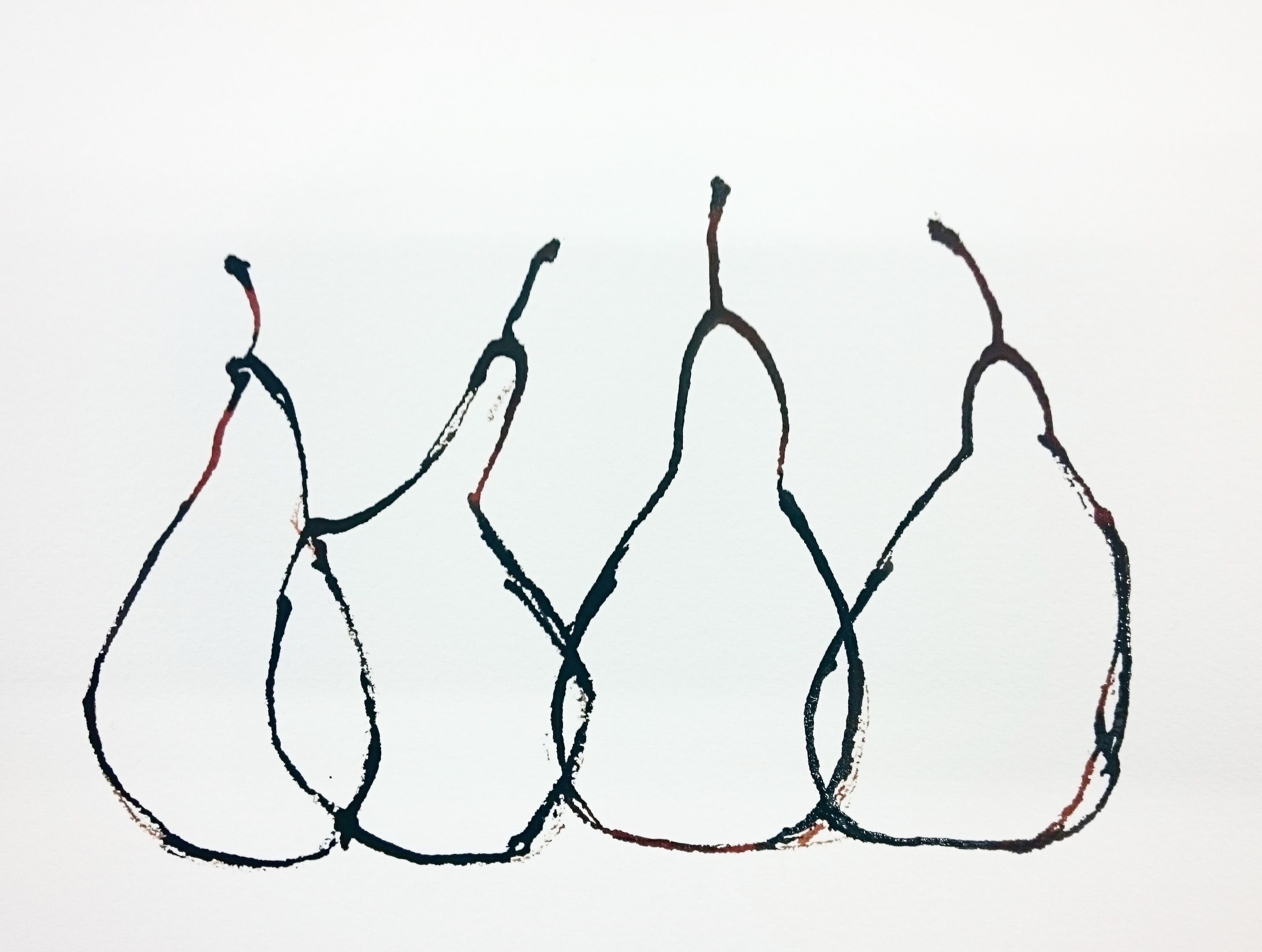 2863x2160 Ink Drawing, Pears, Still Life