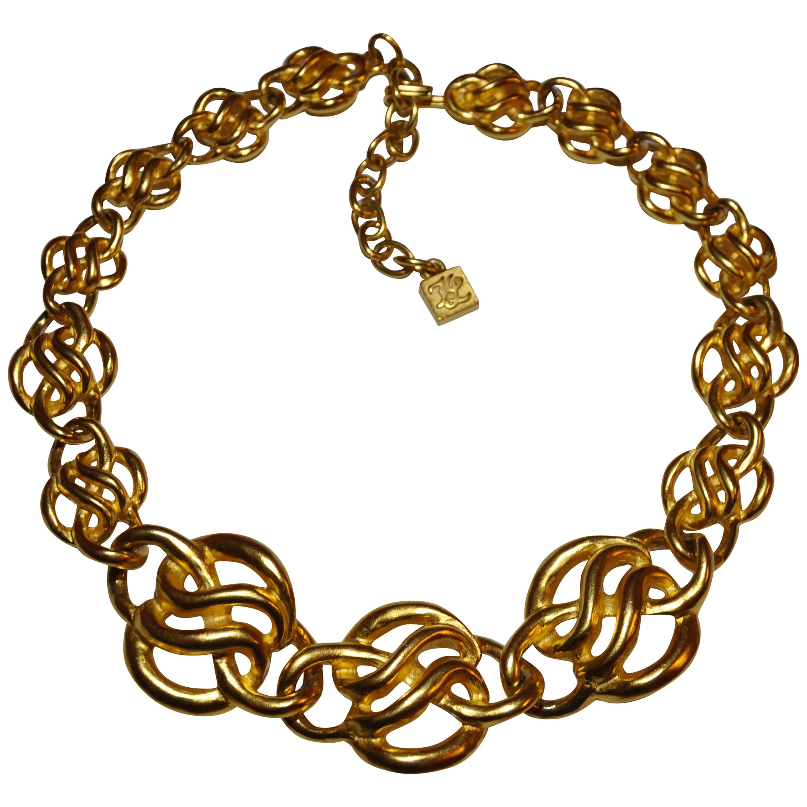 2704x2704 karl lagerfeld gilded gold tone vermeil finished necklace for sale
