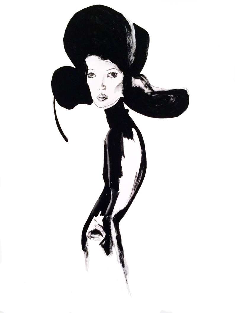 794x1059 Kate Moss Illustration Fine Art Print Etsy