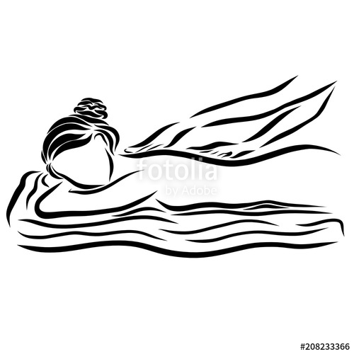 500x500 Massage Procedures, Drawing With Black Lines Stock Photo