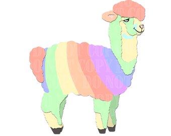 340x270 Kawaii Llama Clipart Etsy