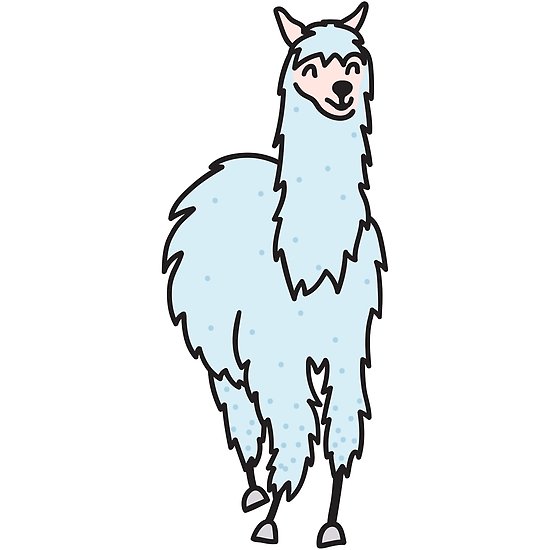550x550 Lama Blue Kawaii Alpaca Posters