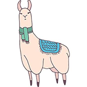 350x350 Cute Adorable Kawaii Nerdy Pink Llama Alpaca Cartoon