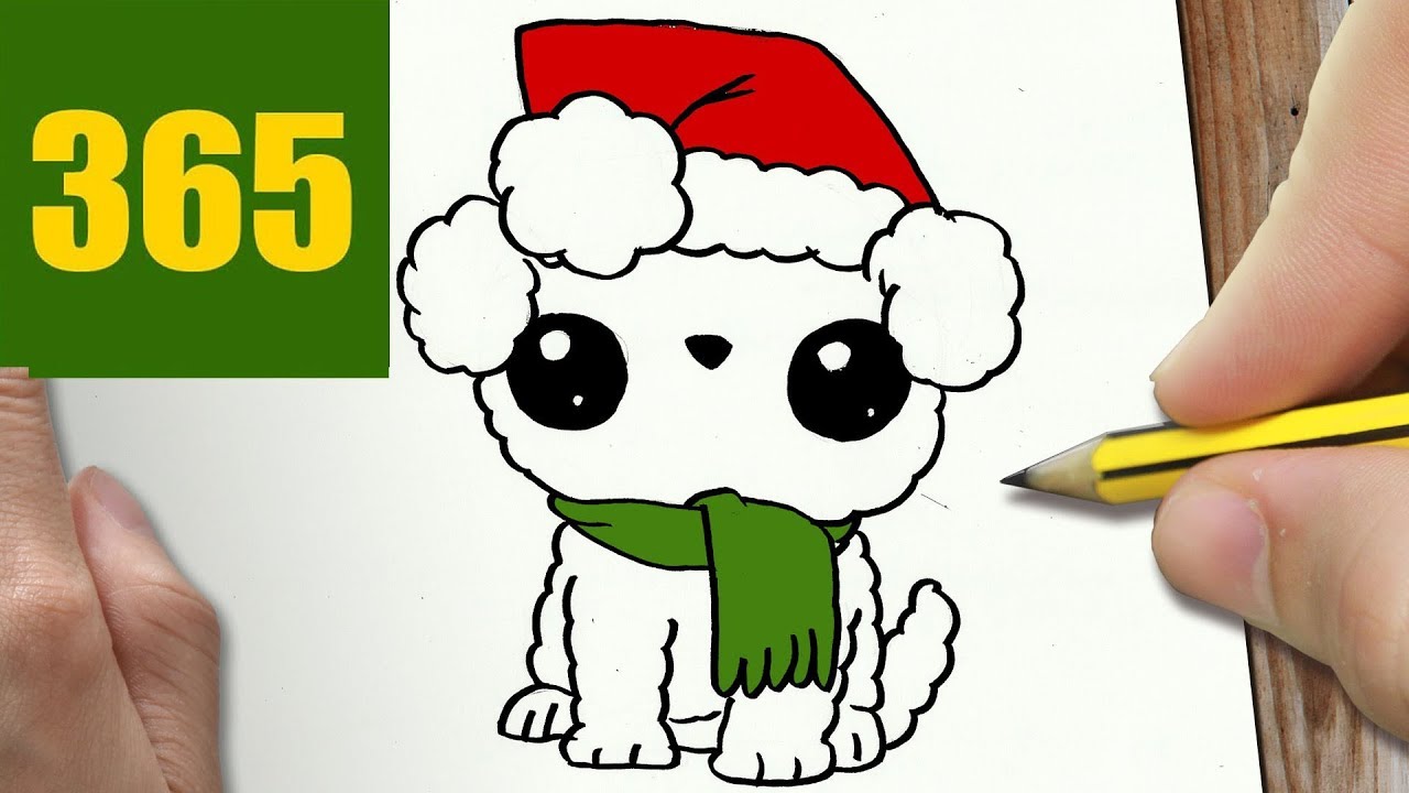 1280x720 How To Draw A Christmas Dog Cute, Easy Step