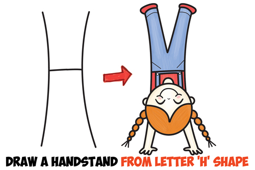 500x334 How To Draw A Cute Cartoon Kawaii Girl Doing A Handstand