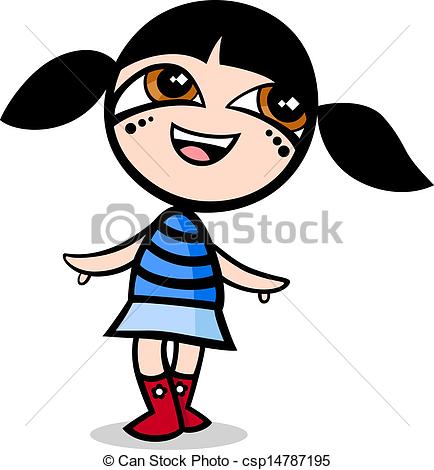 434x470 Cartoon Kawaii Girl Illustration Cartoon Illustration